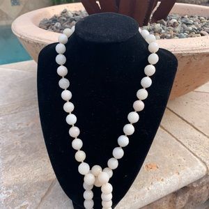 Milky white quartz necklace/bracelet set with magnetic closures